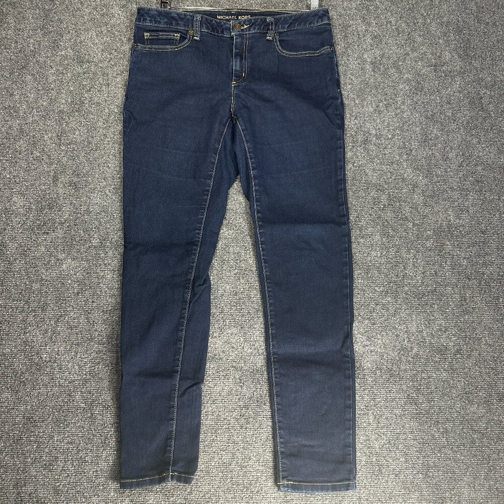 Michael Kors Jeans Womens 8 Izzy Skinny Medium  Wash Cotton Stretch Pockets